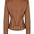 Women's tan color leather jacket biker motorcycle slim fit stylish classic look