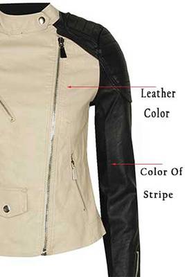 women's black and white lambskin leather biker jacket classic moto premium 4