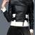 Women’s stylish black & white leather jacket genuine lambskin western button pockets