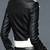 Women’s stylish black & white leather jacket genuine lambskin western button pockets