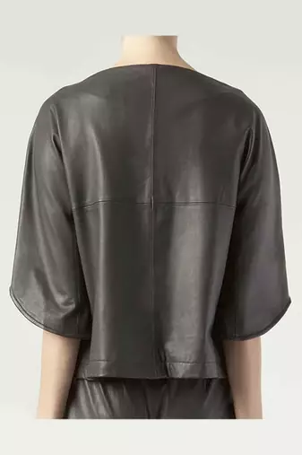 women's black and white lambskin leather jacket classic zip up