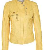 Women’s  jacket stand collar sheepskin leather vintage slim fit moto biker zip
