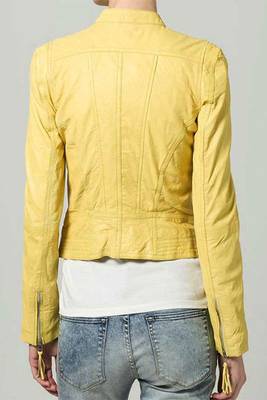 women's genuine sheepskin leather biker jacket stand up collar style premium 2