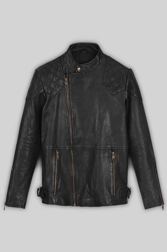 Women’s real lambskin black leatherjacket with 2 zip pockets western style motorcycle