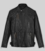 Women’s real lambskin black leatherjacket with 2 zip pockets western style motorcycle