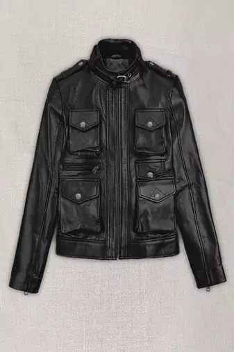women's black lambskin leather biker jacket vintage inspired look