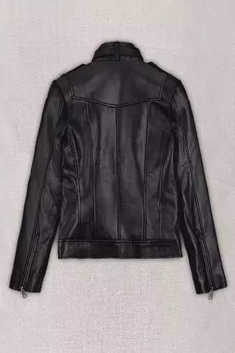women's black lambskin leather biker jacket vintage inspired look