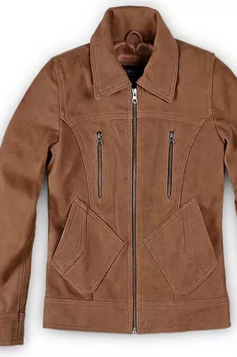 women's brown lambskin leather jacket classic zip up style exclusive