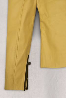 women's yellow lambskin leather biker jacket classic moto zip style premium 4