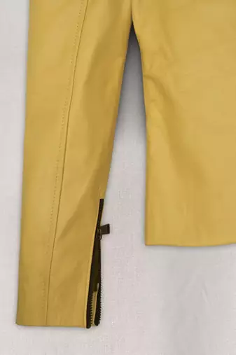 women's yellow lambskin leather biker jacket classic moto zip style premium