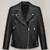 Women’s stylish black genuine leather jacket lambskin slim fit quilted finish biker style