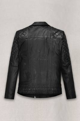 women's black lambskin leather biker jacket premium quilted design modern 2