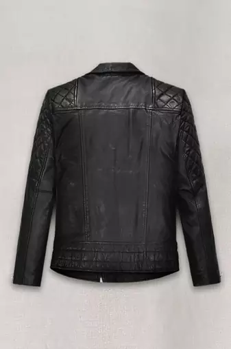 women's black lambskin leather biker jacket premium quilted design modern