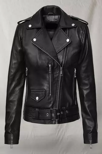 Women’s black genuine leather slim fit classic formal jacket lambskin soft