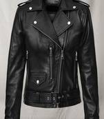 Women’s black genuine leather slim fit classic formal jacket lambskin soft