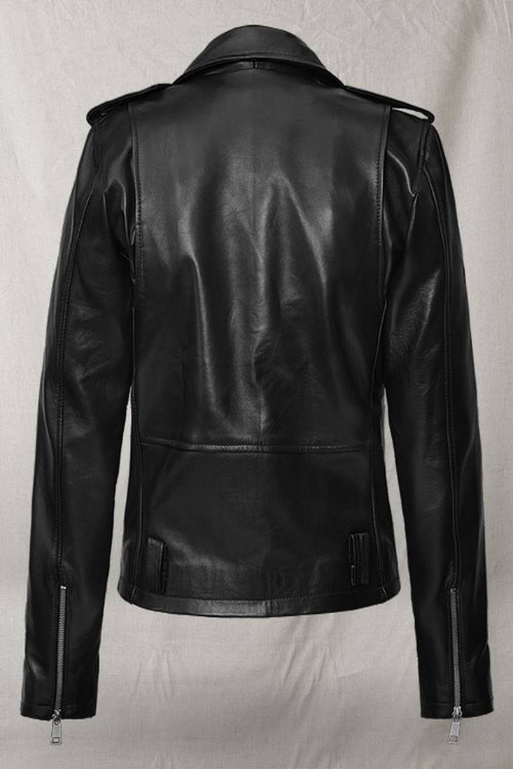 Women’s black genuine leather slim fit classic formal jacket lambskin soft