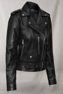 women's black lambskin leather jacket classic zip up style exclusive 3