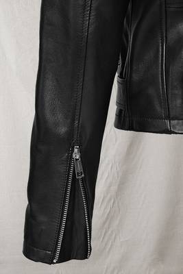 women's black lambskin leather jacket classic zip up style exclusive 4