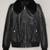 Women’s fury collar lambskin leather rib cuff bomber formal elegant jacket