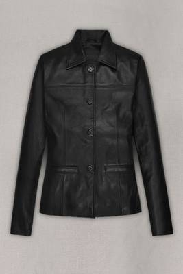 women's genuine lambskin leather biker jacket classic zip front style 1