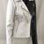 Women’s black & white classic poker face lambskin leather jacket biker motorcycle slim fit stylish