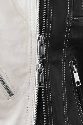 women's black and white lambskin leather biker jacket classic moto exclusive 4