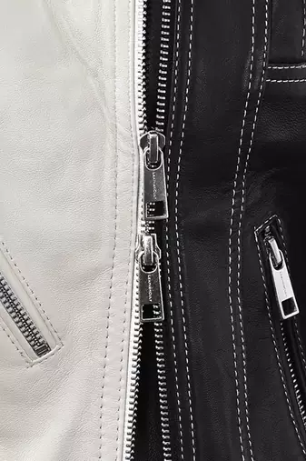 women's black and white lambskin leather biker jacket classic moto exclusive