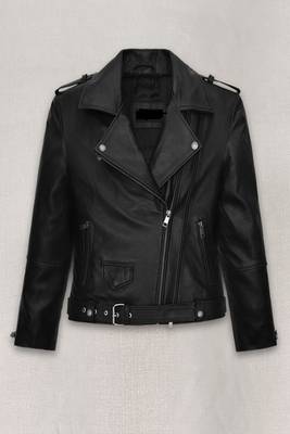 women's black lambskin leather jacket classic zip up style modern 1