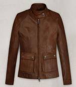 Women tan brown genuine leather jacket slim fit handmade premium lambskin