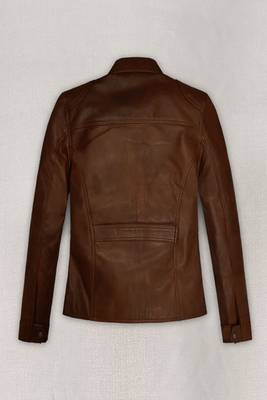 women's brown lambskin leather jacket classic zip up style modern 2