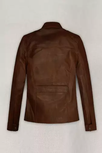 women's brown lambskin leather jacket classic zip up style modern