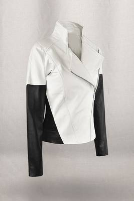 women's white lambskin leather jacket classic zip up style exclusive 2