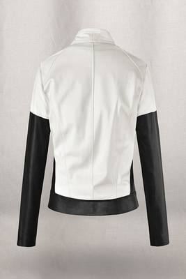 women's white lambskin leather jacket classic zip up style exclusive 3