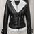 Women celebrity look white black genuine leather jacket slim fit handmade stylish