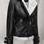 Women celebrity look white black genuine leather jacket slim fit handmade stylish