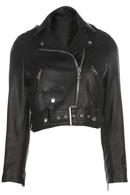 women's black lambskin leather jacket classic zip front style premium 1