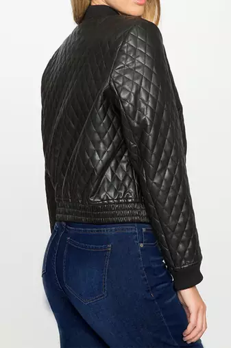 women's black premium lambskin leather jacket premium quilted design