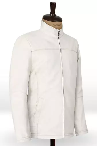 women's white lambskin leather jacket classic zip up style stylish