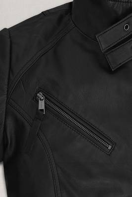 women's black lambskin leather jacket classic zip up style stylish 3