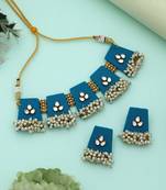 Firozi color choker handcraft necklace set