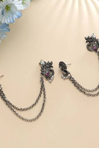 Rani color oxidised ear cuff