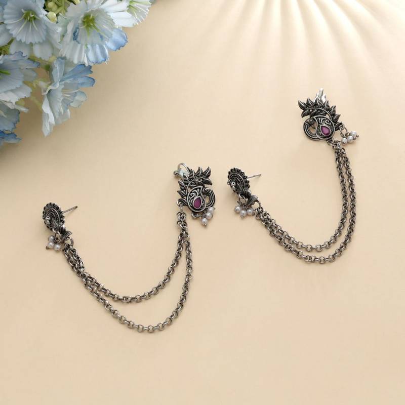 Rani color oxidised ear cuff