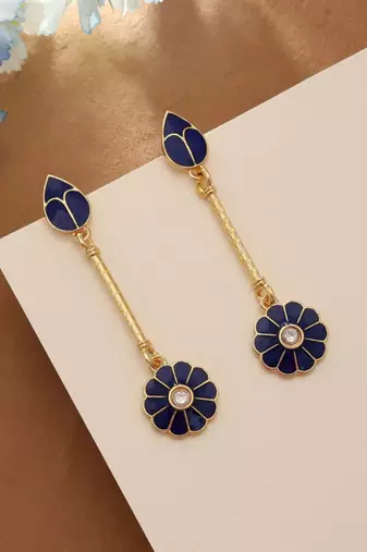 Blue color meenakari earrings