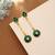 Green color meenakari earrings