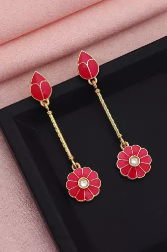 rani alloy earrings with designer glass stone work