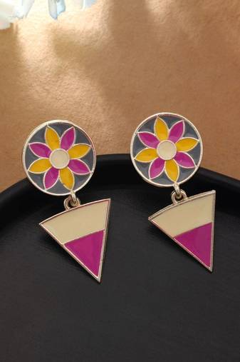 multicolor meenakari earrings