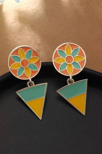 multicolor meenakari earrings