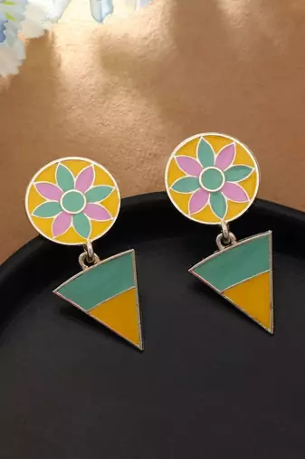 multicolor color meenakari earrings