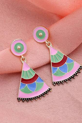 multicolor color meenakari earrings