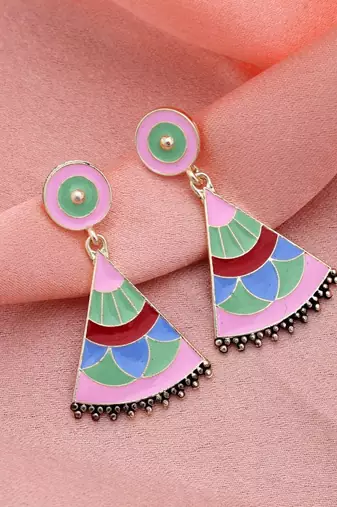 multicolor color meenakari earrings